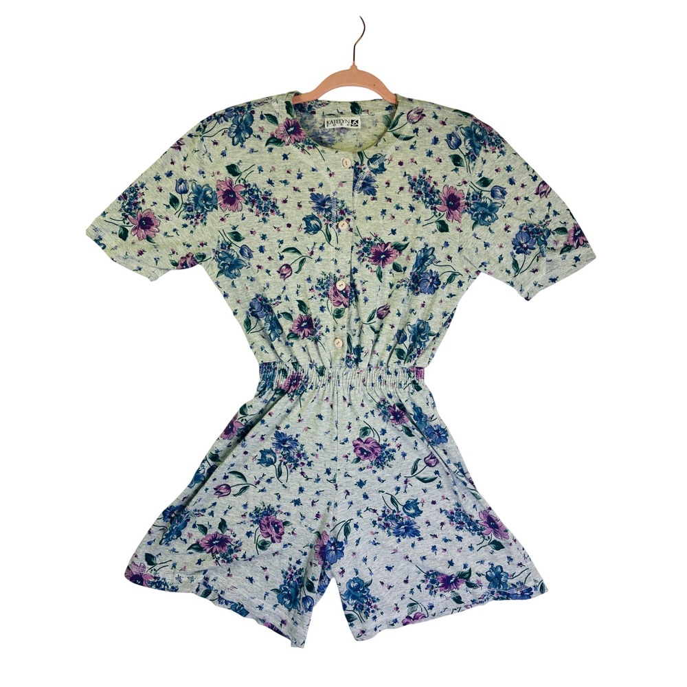 Katelyn Rose Vintage 90s Floral Romper Cottagecore Fairy Prariecore Small USA